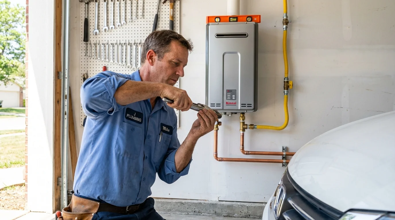 Tankless water heater installation by a Johns Plumbing LLC plumber in Blue Point